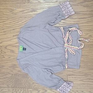 Tracy Porter Boho Cardigan 3/4 Sleeves Crochet Belt Sz 8/10